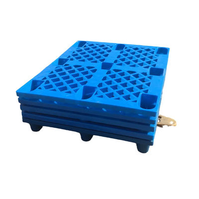 Giá tốt Pallet nhựa tái chế HDPE nhẹ 9 chân có thể xếp chồng lên nhau, xuất khẩu một chiều, pallet nhựa vào 4 hướng trực tuyến